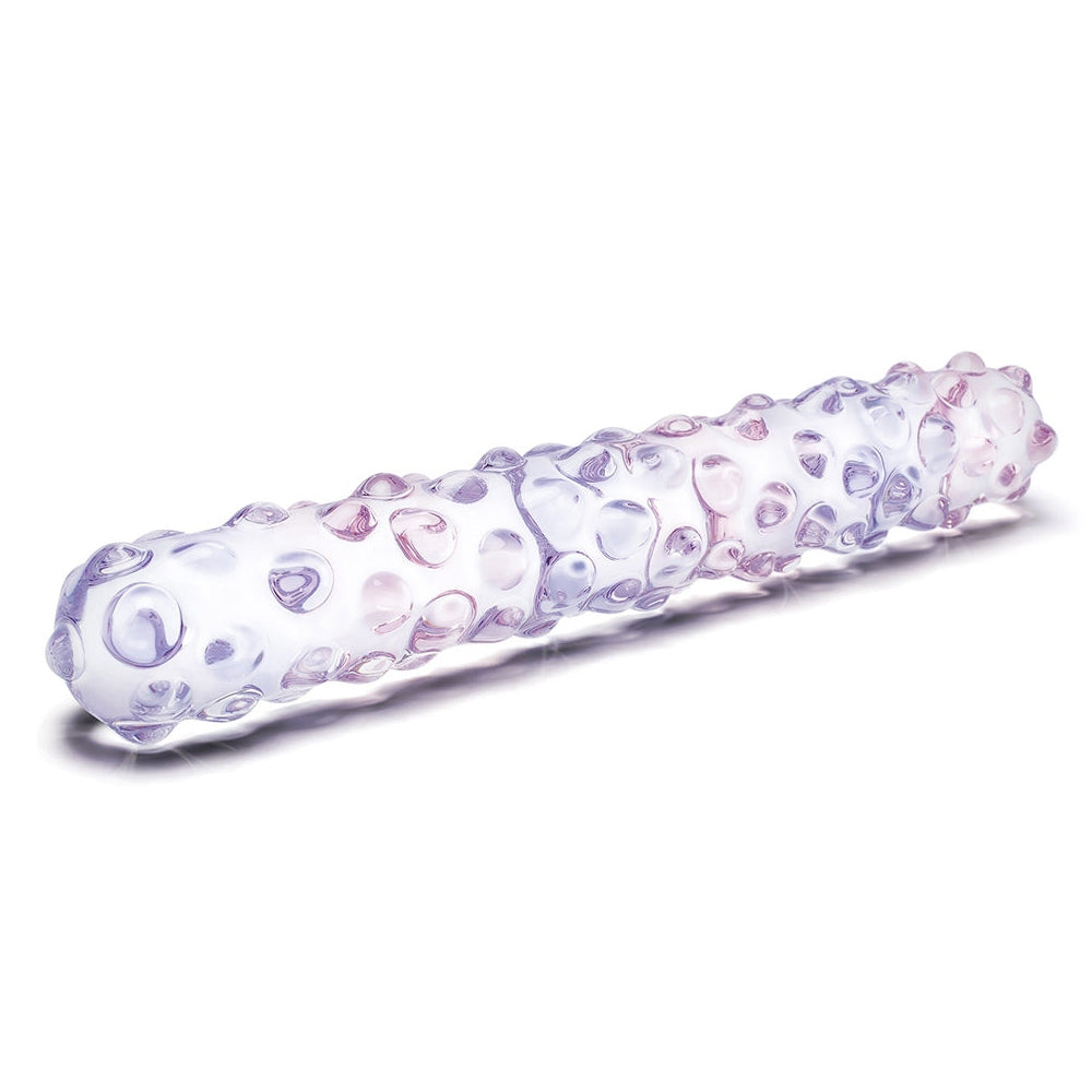 Glas 9'' Purple Rose Nubby Dildo