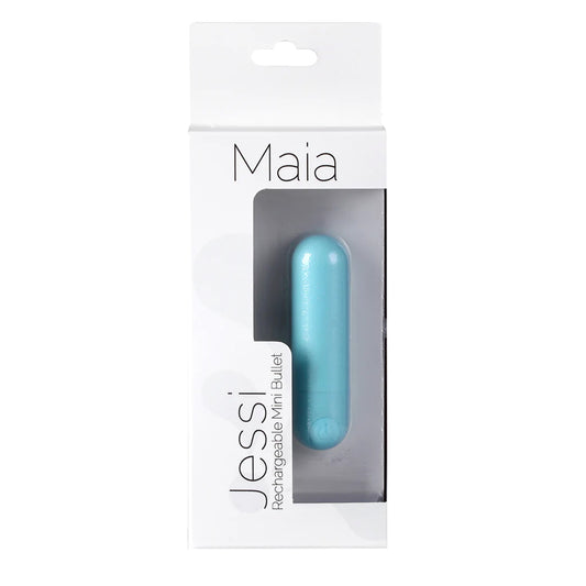 Maia Jessi USB Rechargeable Super Charged Mini Bullet Teal Blue