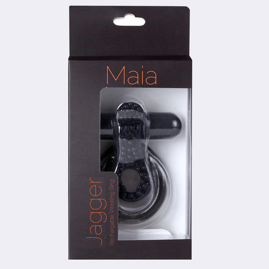 Maia Jagger USB Rechargeable Vibrating Erection Enhancer Ring Black